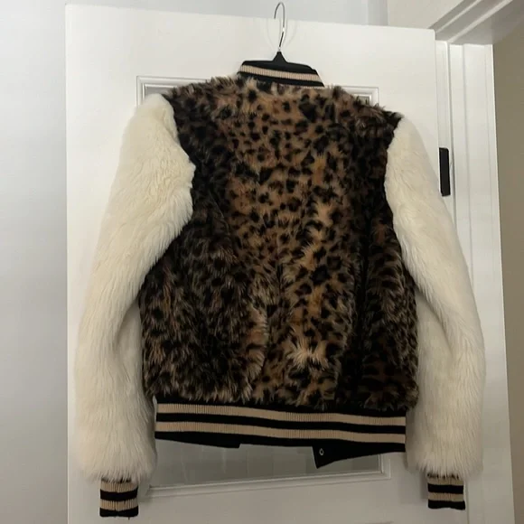 MOTHER Leopard Fur Coat Bomber Jacket XS - Picture 6 of 7